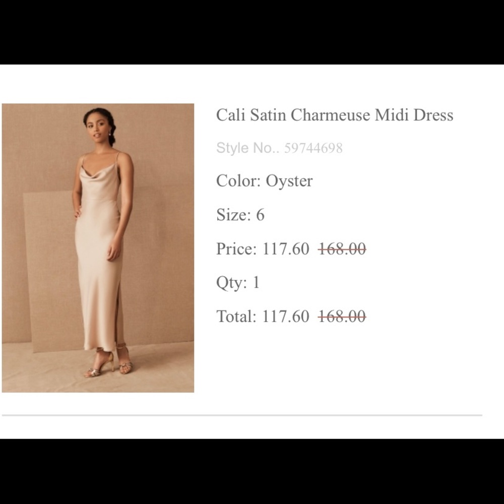 Bridesmaid dress. Worn once and dry cleaned!